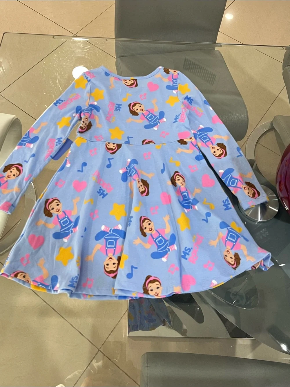 (NWT) Ms. Rachel Girls Print Dress with Long Sleeves size 5